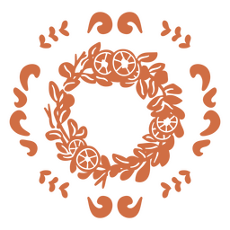 Kranz flach orange Wintersonnenwende PNG-Design