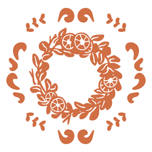 Grinalda de solstício de inverno laranja plana Desenho PNG