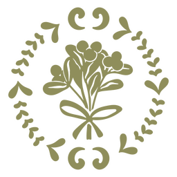 Flacher Blumenstrauß zur Wintersonnenwende PNG-Design