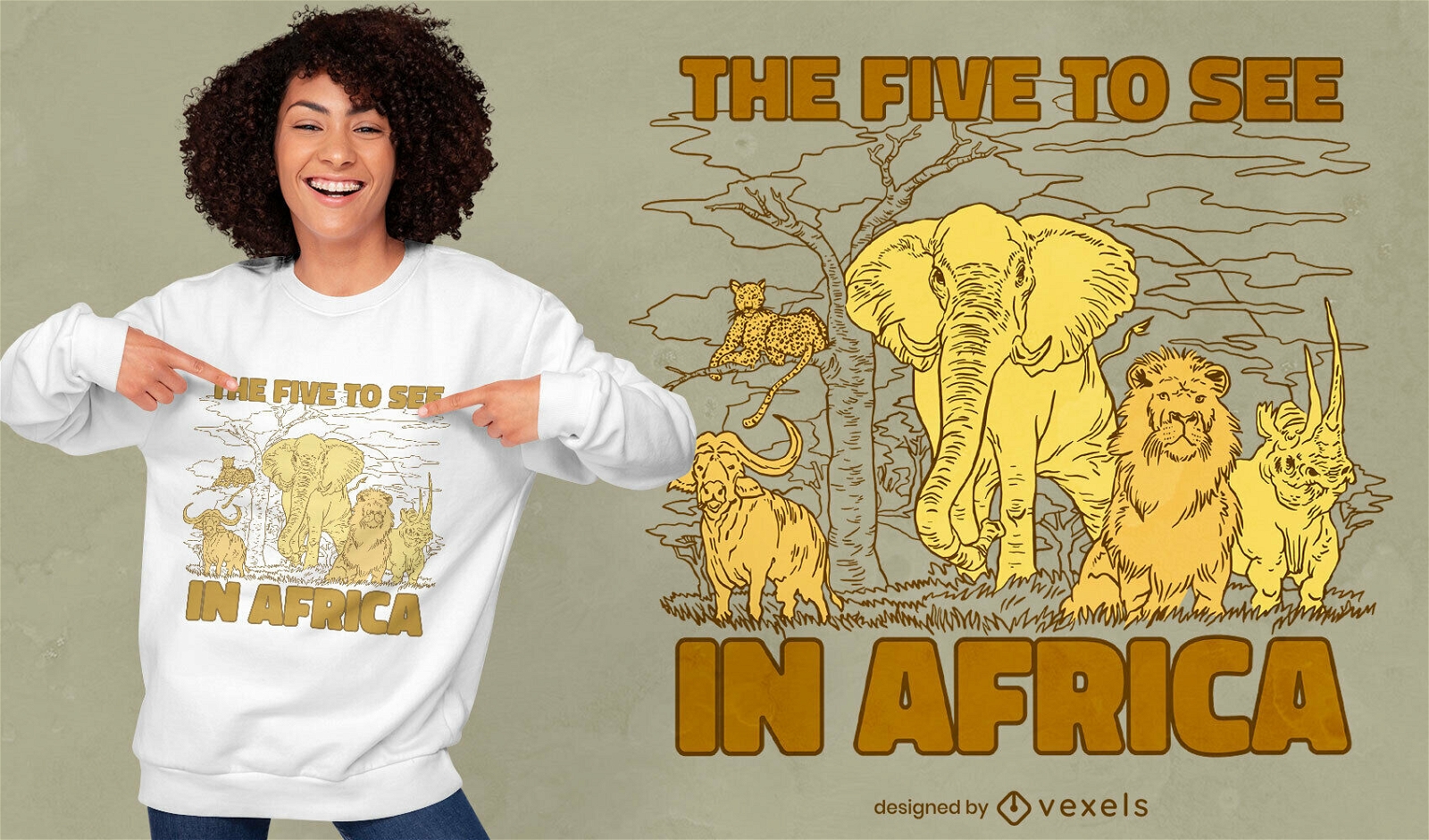 Diseño de camiseta Cool Africa