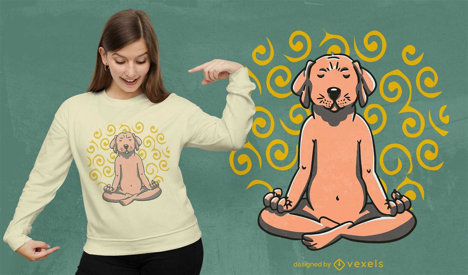 Labrador-Hund im Yoga-Pose-T-Shirt-Design