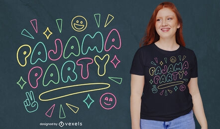 Design de camiseta néon de festa do pijama