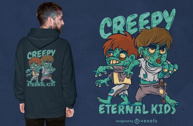 Design de camisetas de zumbis para crianças assustadoras no Dia das Bruxas