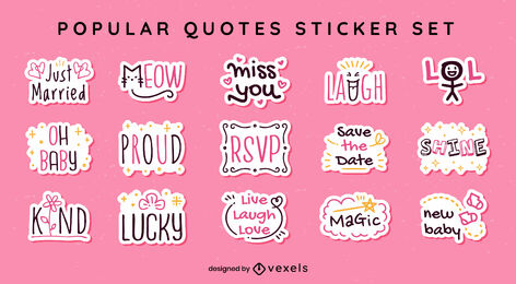 Beliebte Zitate und Slang-Sticker-Set