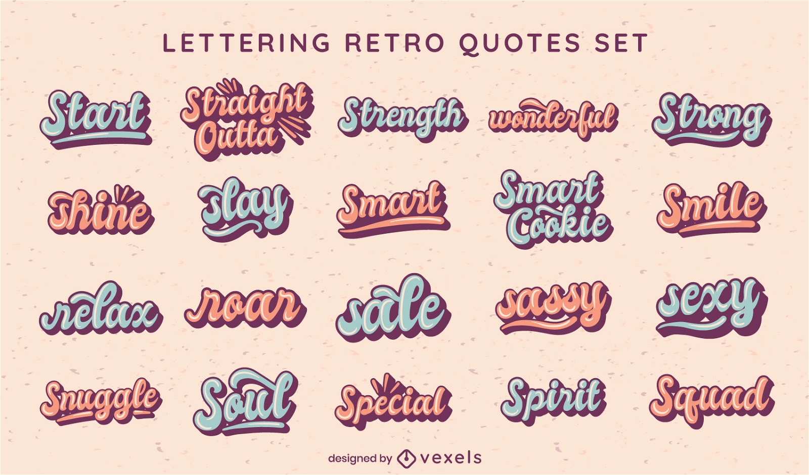 Awesome lettering quotes set