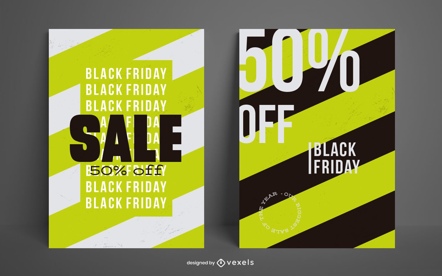 Black friday striped promotion poster template