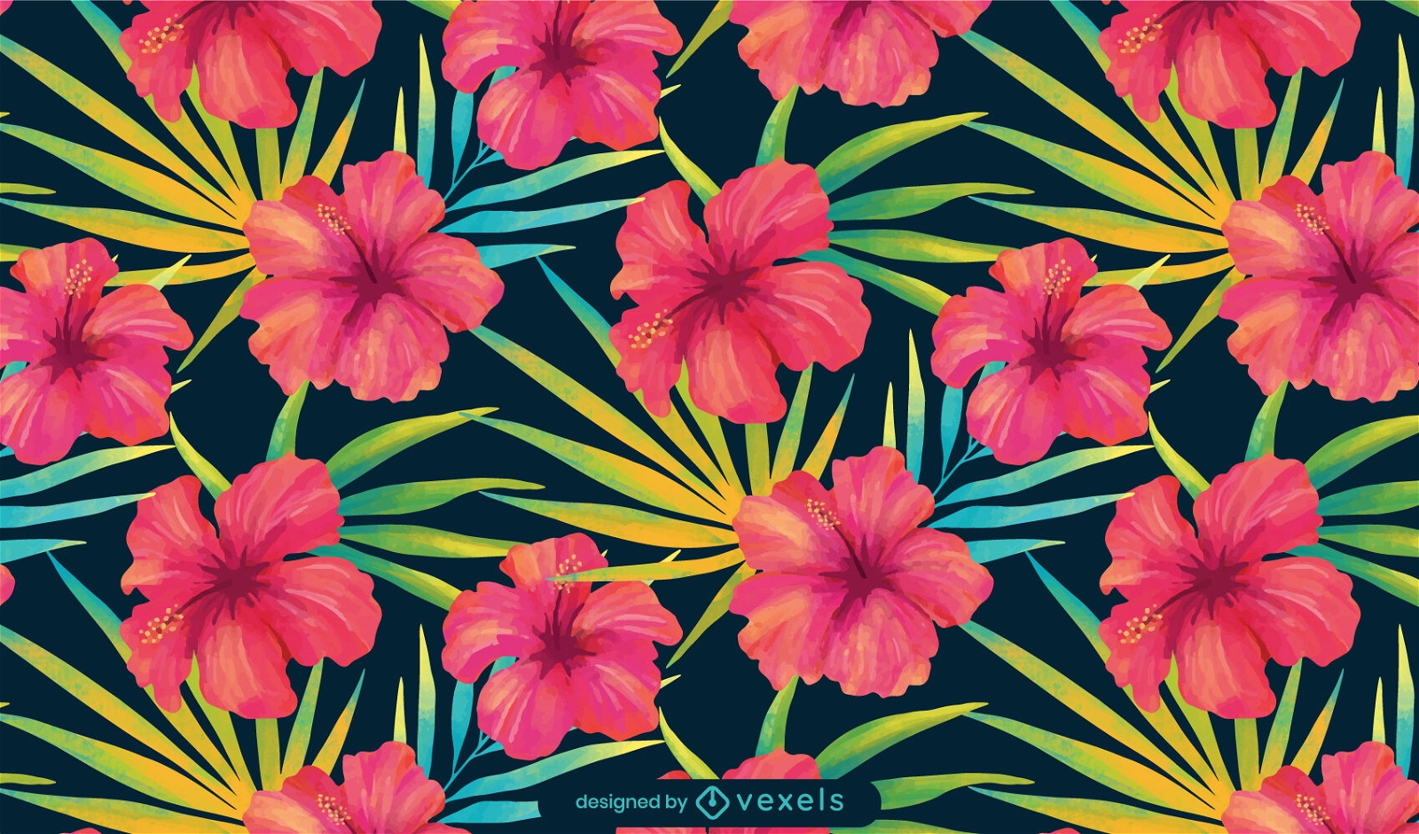 Tropical flowers nature pattern design