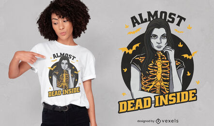 Design de t-shirt assustador morto por dentro