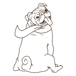 Pañuelo con diseño de líneas Pug Diseño PNG