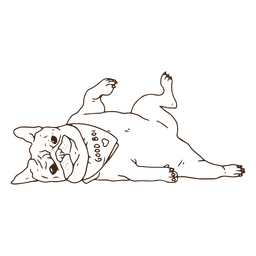 Mops-Line-Art-Lätzchen PNG-Design