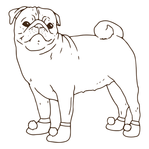 Medias de arte de l?nea Pug Diseño PNG