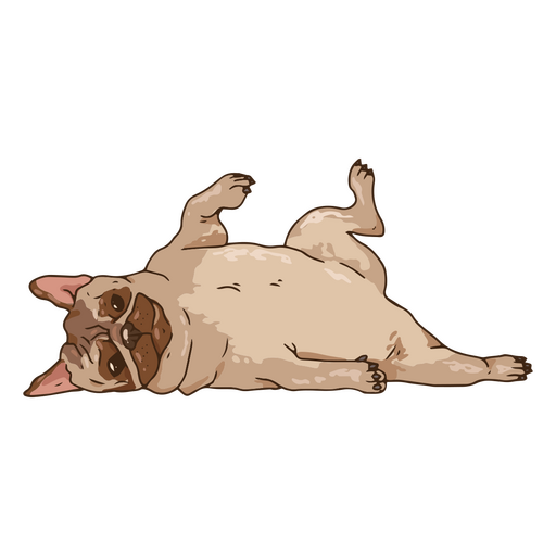 Cute pug illustration resting PNG Design