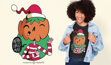 Christmas pumpkin head t-shirt design