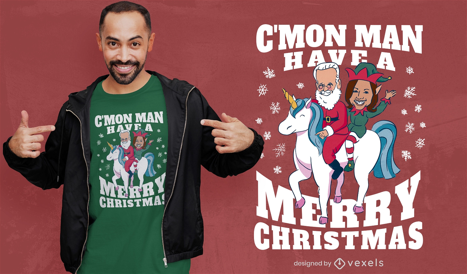 Lustiges Biden- und Kamala-Weihnachts-T-Shirt-Design