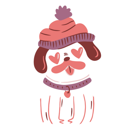 Gorro de perro plano de San Valentín Diseño PNG