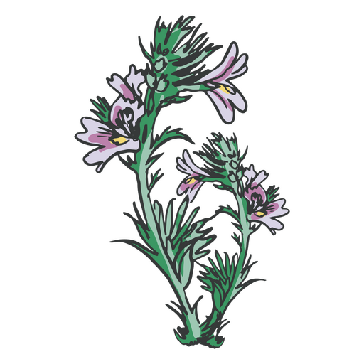 Violette Blumen handgezeichnet PNG-Design