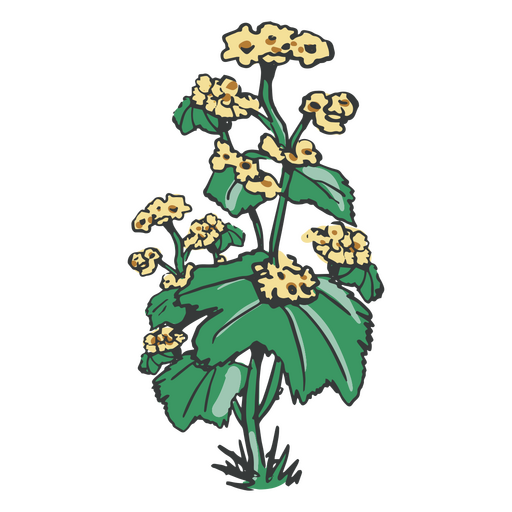 Small yellow flowers hand drawn PNG Design