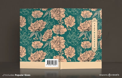 Diseño de portada del planificador diario de naturaleza floral