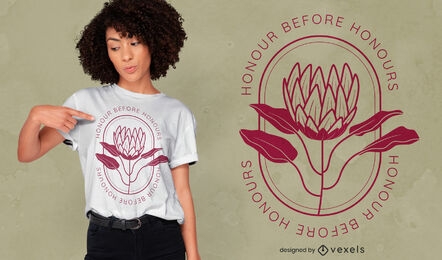 Design de t-shirt do emblema da natureza da flor