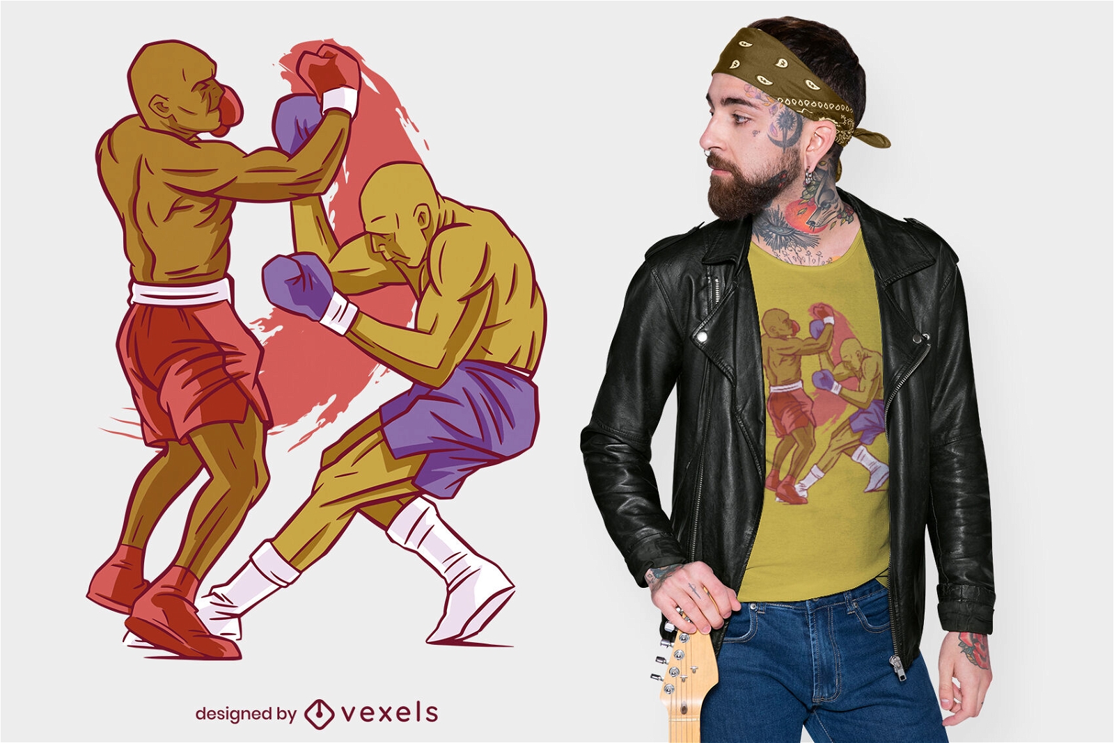 Men boxing t-shirt design
