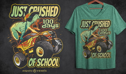 Awesome t-rex monster truck t-shirt design