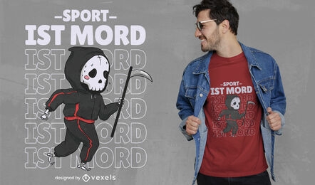 Esporte engraçado é o design de camisetas de assassinato