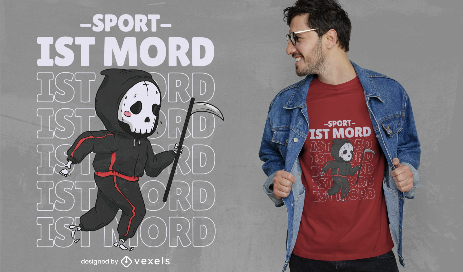 Diseño de camiseta de deporte divertido es asesinato