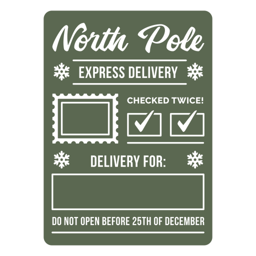 North Pole Christmas delivery badge PNG Design
