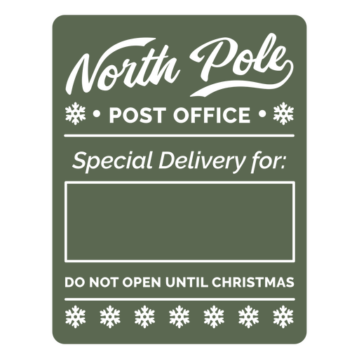 North Pole delivery badge PNG Design