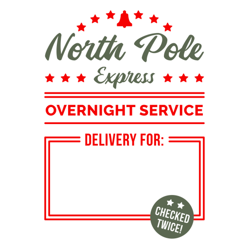 North Pole overnight service badge