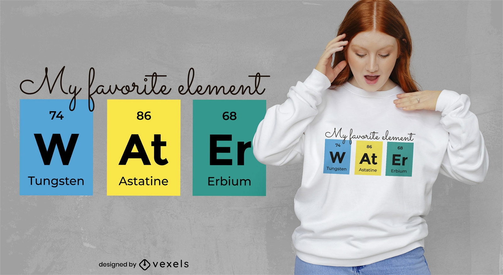 Periodic table water t-shirt design