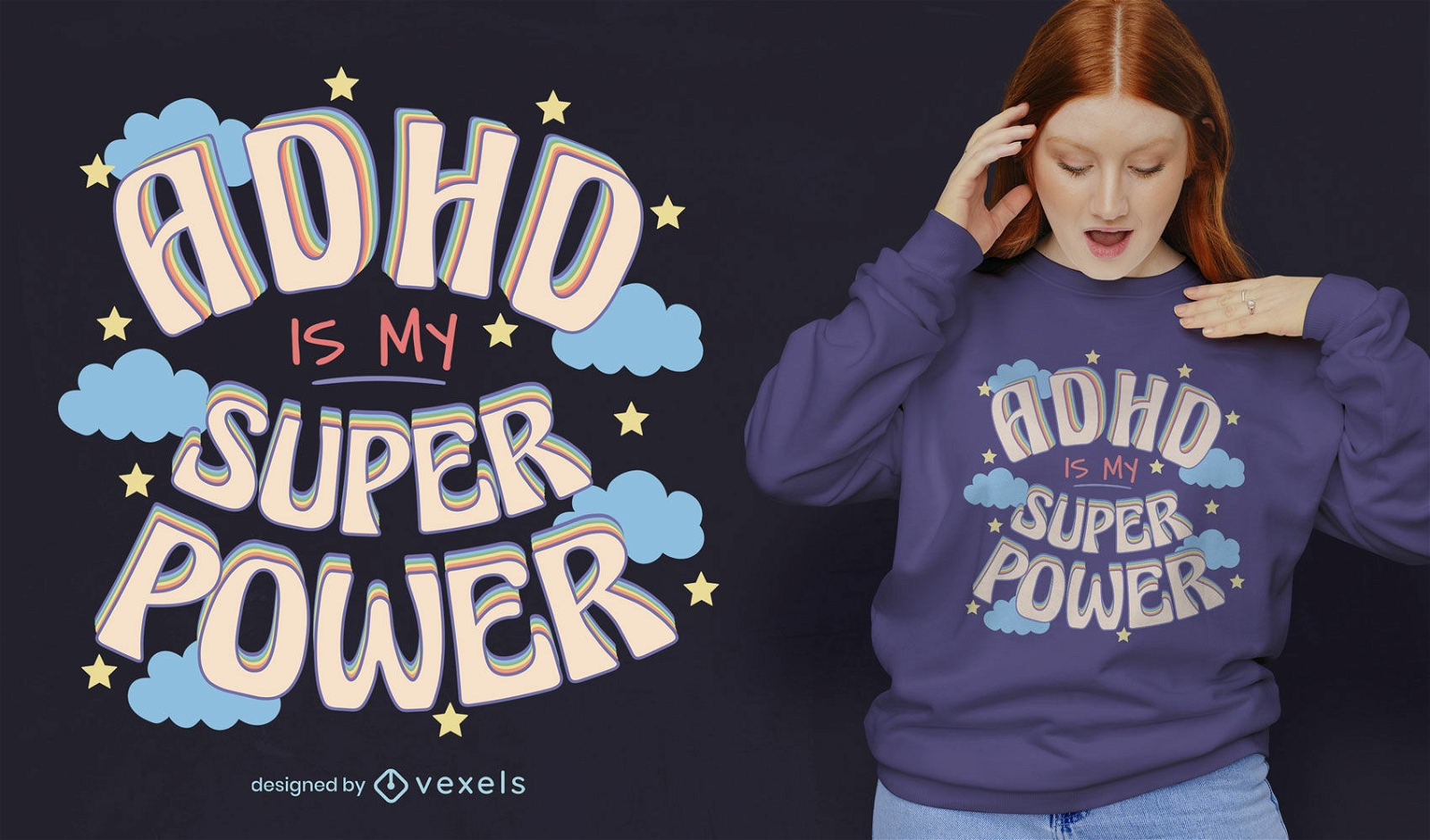 ADHD superpower quote t-shirt design