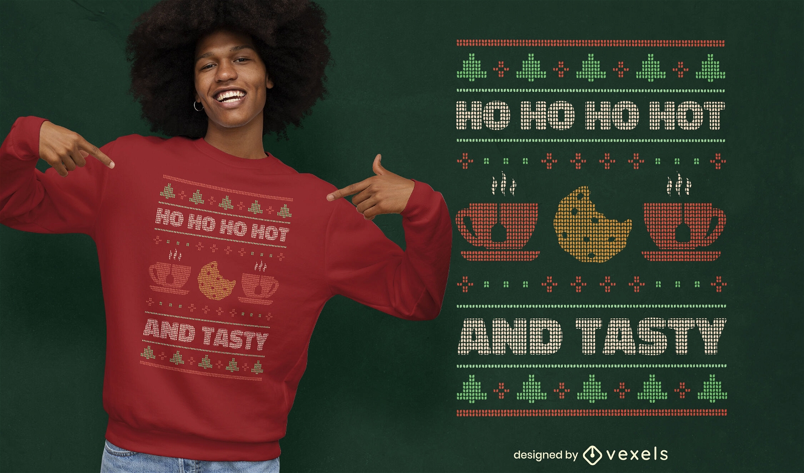 Cookie im weihnachtlichen Pullover-T-Shirt-Design