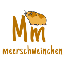 German alphabet color stroke guinea pig PNG Design