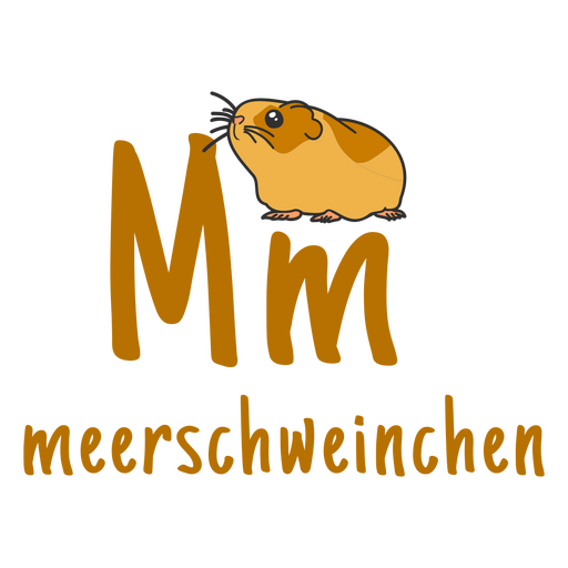 Deutsches Alphabet Farbstrich-Meerschweinchen PNG-Design