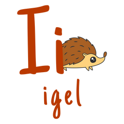 German alphabet color stroke hedgehog PNG Design
