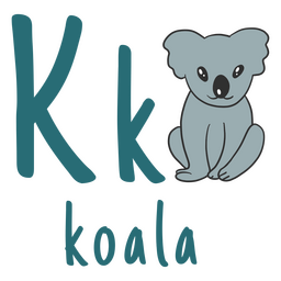 German Alphabet Color Stroke Koala PNG & SVG Design For T-Shirts