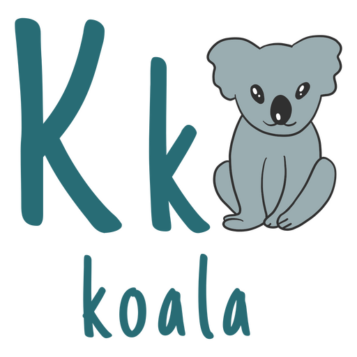 Alfabeto alem?n trazo de color koala Diseño PNG