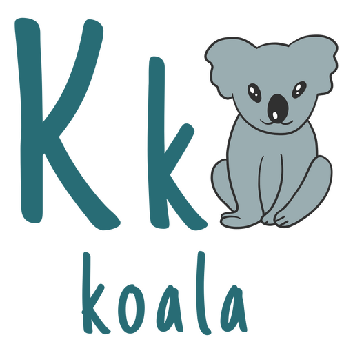 Alfabeto alemán trazo de color koala Diseño PNG