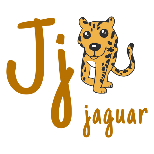 Jaguar de traçado de cor do alfabeto alemão Desenho PNG