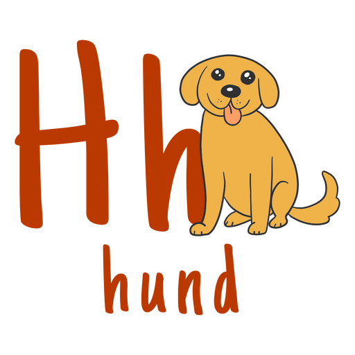 German alphabet color stroke dog PNG Design