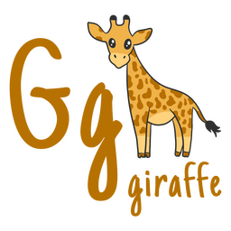German alphabet color stroke giraffe PNG Design Transparent PNG