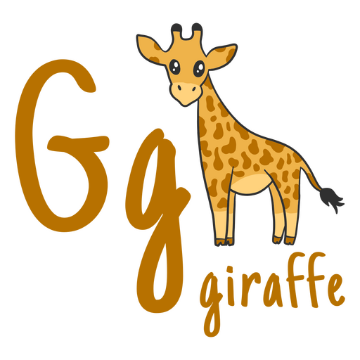 German alphabet color stroke giraffe PNG Design