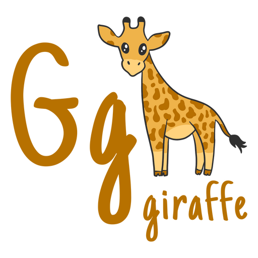 Girafa de traçado de cor do alfabeto alemão Desenho PNG