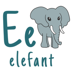 Elefante de traçado de cor do alfabeto alemão Desenho PNG