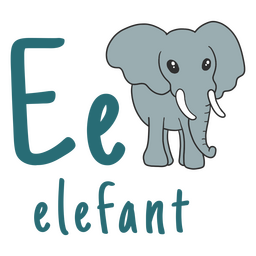 German alphabet color stroke elephant PNG Design Transparent PNG
