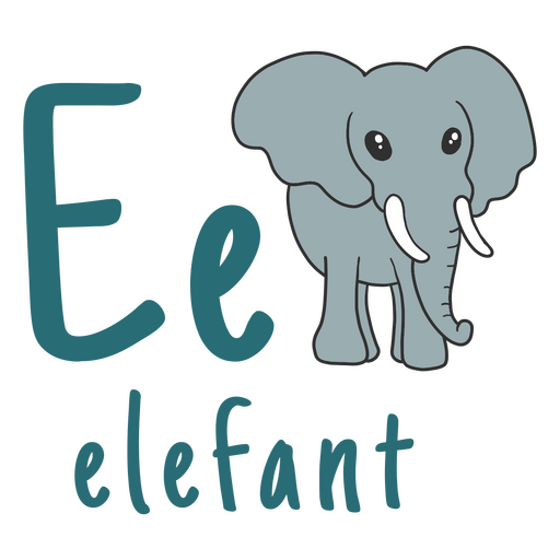 Elefante de traçado de cor do alfabeto alemão Desenho PNG