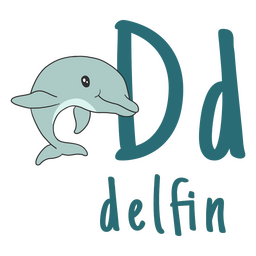 Delfín de trazo de color del alfabeto alemán Diseño PNG Transparent PNG