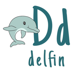 German alphabet color stroke dolphin PNG Design