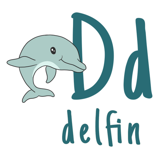 Deutscher Alphabet-Farbstrich-Delphin PNG-Design